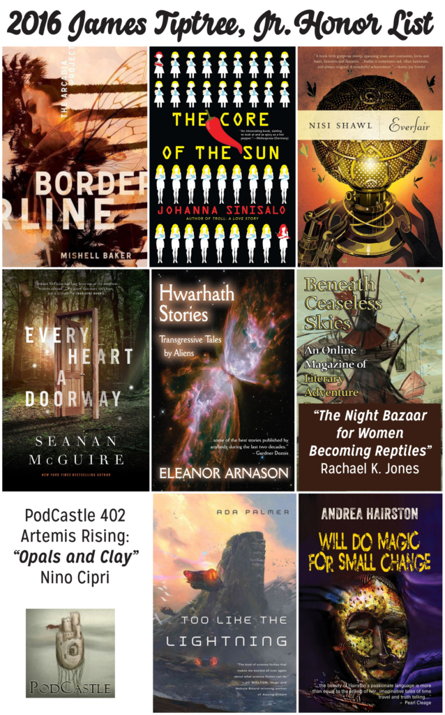 2016 Tiptree Award Honor List Collage
