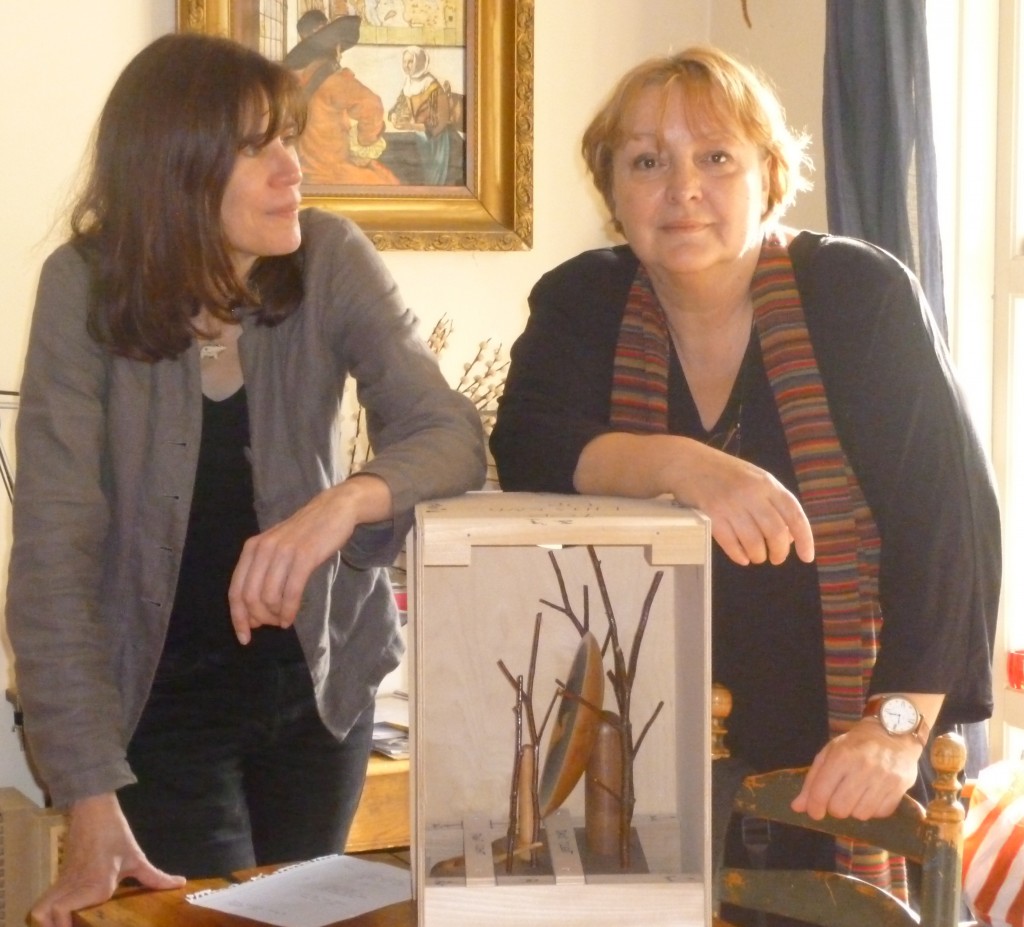 Dubravka Ugresic with Julie Phillips and original Tiptree award artwork by Johnna Y. Klukas