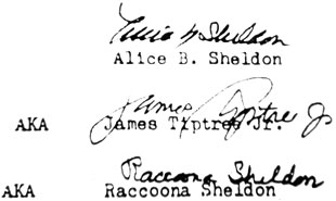 Alice B. Sheldon Signatures Alice B. Sheldon Signatures